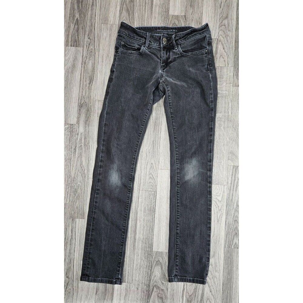 Banana Republic Womens Size 0 Classic Skinny Black Grey Denim Jeans